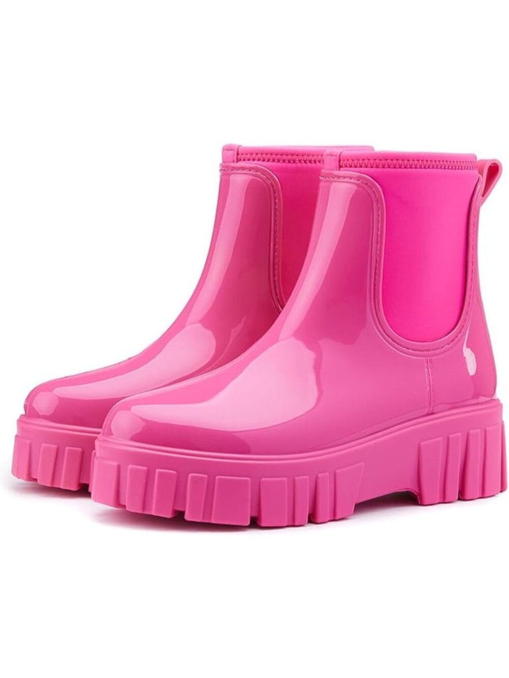 Women's Rose Comfortable Platform Rubber Chelsea Ankle Garden Short Rain Boots